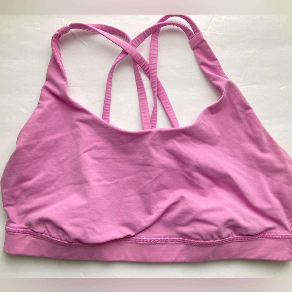 Lululemon Energy Bra Size 12 Petal Pink Strappy Sports Athletic